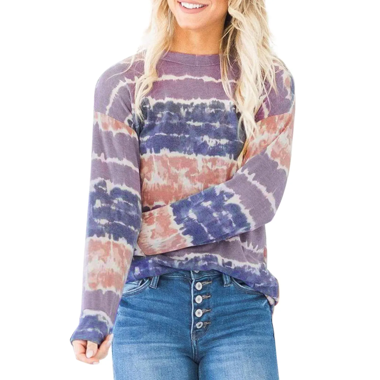 Sweatshirts for Women Fleece Zip Womens Tie Dye Striped Fashion Sweatshirt Casual Long Sleeve Crewneck Long Sleeve Ladies Sweat
Sweatshirts for Women Fleece Zip Womens Tie Dye Striped Fashion Sweatshirt Casual Long Sleeve Crewneck Long Sleeve Ladies Sweat