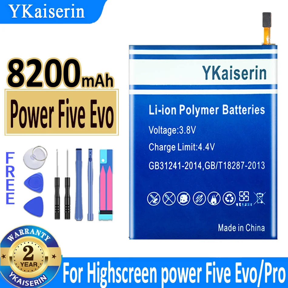 

YKaiserin 8200mah Replacement Battery For Highscreen Power Five Evo/Five Pro New Battery Bateria + Free Tools