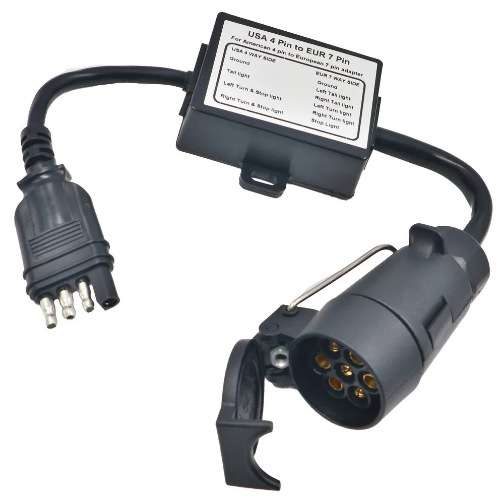 High Quality Vehicle USA 4-Pin Flat Plug To European7-Pin Connector 4 To 7 Trailer Light Converter Adapter Exterior Accessories
High Quality Vehicle USA 4-Pin Flat Plug To European7-Pin Connector 4 To 7 Trailer Light Converter Adapter Exterior Accessories