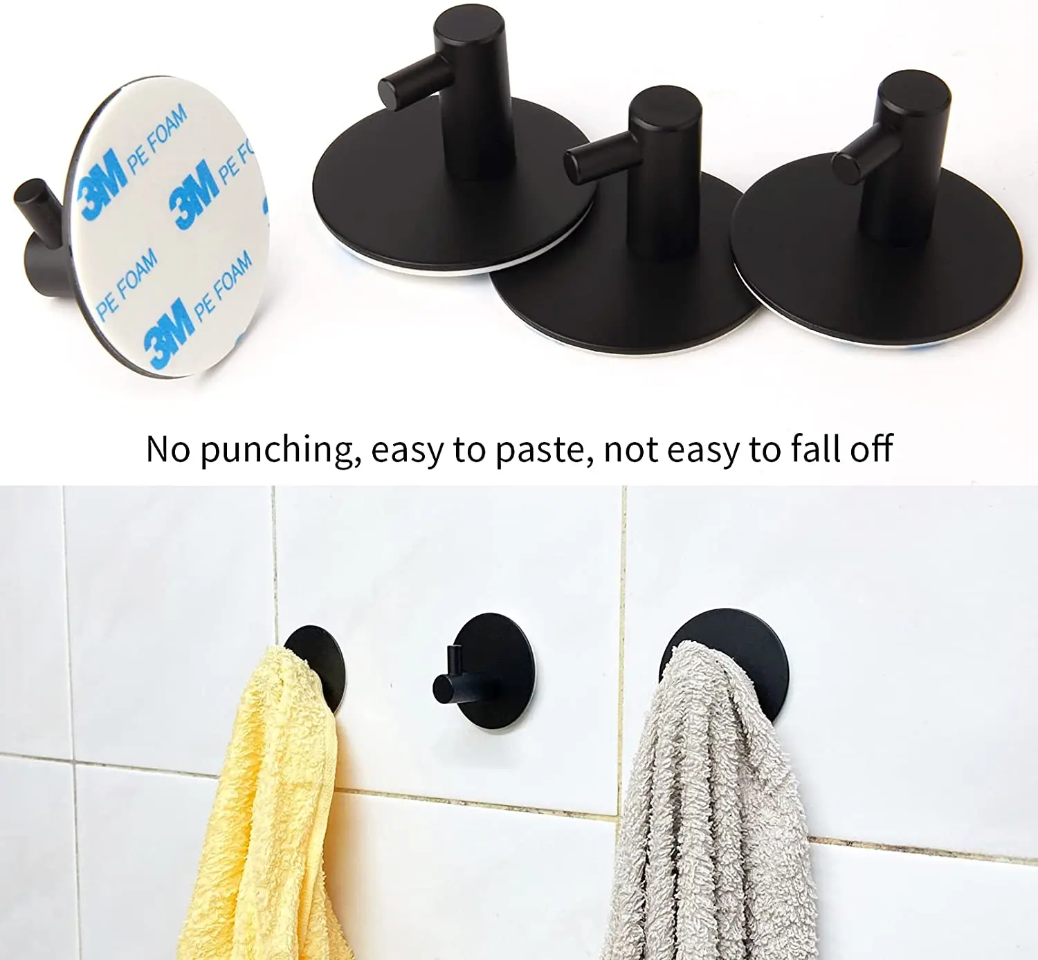 4pc Black Self Adhesive Hooks Self Adhesive Wall Mounted Hanger No Drill No Screw for Key Coat Towel for Kitchen Bathroom Toilet
4pc Black Self Adhesive Hooks Self Adhesive Wall Mounted Hanger No Drill No Screw for Key Coat Towel for Kitchen Bathroom Toilet