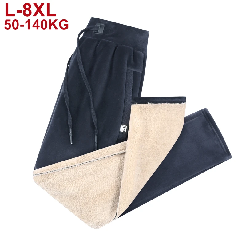 Winter Men Fleece Warm Pants Sweatpants Big 6xl 7xl 8xl Black Gray Plus Size Lamb Wool Thicken Trousers Sport Male Joggers Pant
Winter Men Fleece Warm Pants Sweatpants Big 6xl 7xl 8xl Black Gray Plus Size Lamb Wool Thicken Trousers Sport Male Joggers Pant