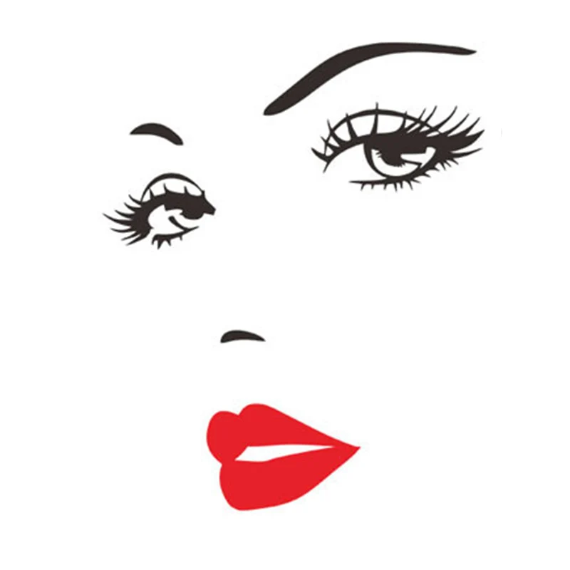 Waterproof Decals Wall Sticker Bedroom Self-adhesive Removable Women Eyelashes Red Lips Art Vinyl Home Living Room
Waterproof Decals Wall Sticker Bedroom Self-adhesive Removable Women Eyelashes Red Lips Art Vinyl Home Living Room