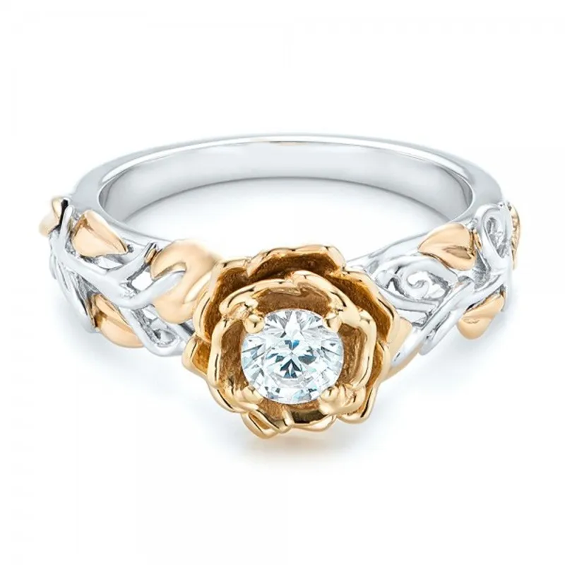 Trendy Two-tone Flower Floral Shaped Ring Engraving Branch Pattern Inlaid Rhinestone Zircon Crystal for Women Party Jewelry
Trendy Two-tone Flower Floral Shaped Ring Engraving Branch Pattern Inlaid Rhinestone Zircon Crystal for Women Party Jewelry