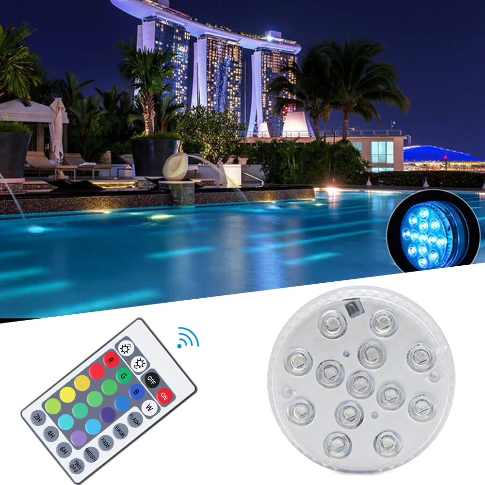 13LED DC 12V RGB Submersible Lights Suction Cup IP68 Waterproof Swimming Pool Night Lamps Pond Party Decoration Lamp Atmosphere
13LED DC 12V RGB Submersible Lights Suction Cup IP68 Waterproof Swimming Pool Night Lamps Pond Party Decoration Lamp Atmosphere