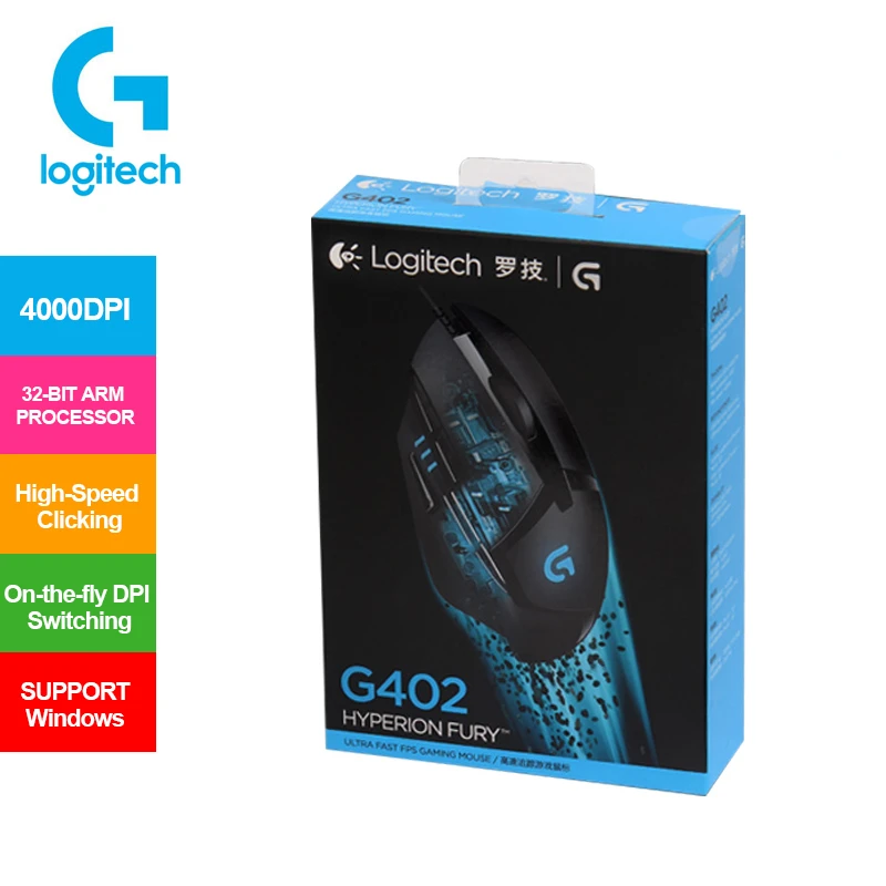 Игровая мышь Logitech Hyperion Fury G402 с высокоскоростным двигателем Fusion 4000DPI, 32-битный процессор ARM, игровая мышь
Игровая мышь Logitech Hyperion Fury G402 с высокоскоростным двигателем Fusion 4000DPI, 32-битный процессор ARM, игровая мышь