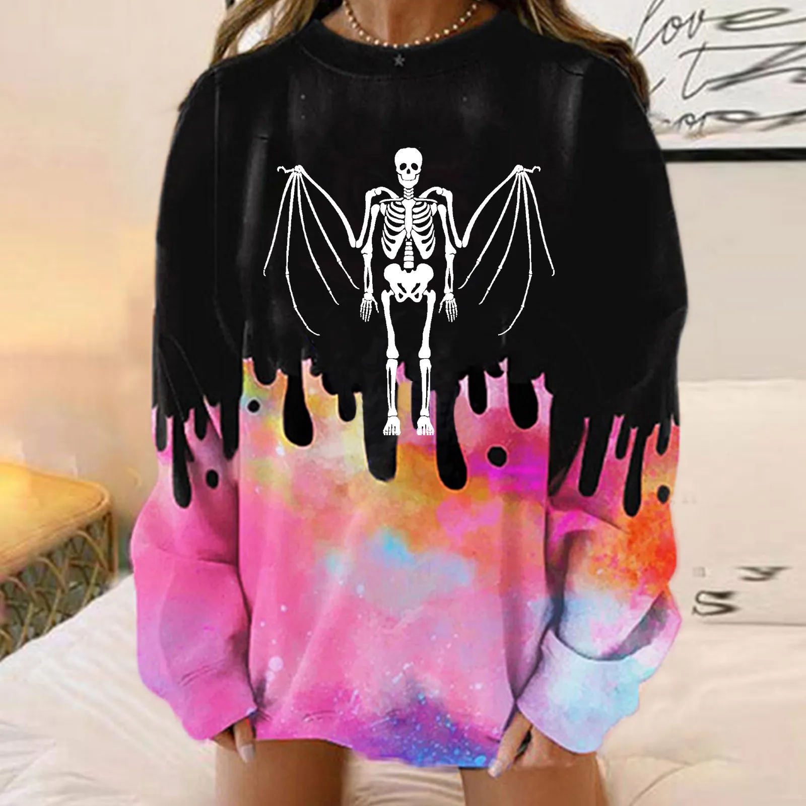 Top Round Sweatshirt Colorblock Printed Loose Tie-Dye Halloween Ladies Neck Women's Hoodies & Top Selling Sundresses Top Shirt
Top Round Sweatshirt Colorblock Printed Loose Tie-Dye Halloween Ladies Neck Women's Hoodies & Top Selling Sundresses Top Shirt