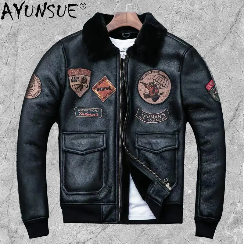 AYUNSUE 2022 Men Jacket Winter Natural Fur Coat Genuine Sheepskin Jackets for Men Warm Thickened Fur Coats Bomber Jacket Fashion
AYUNSUE 2022 Men Jacket Winter Natural Fur Coat Genuine Sheepskin Jackets for Men Warm Thickened Fur Coats Bomber Jacket Fashion