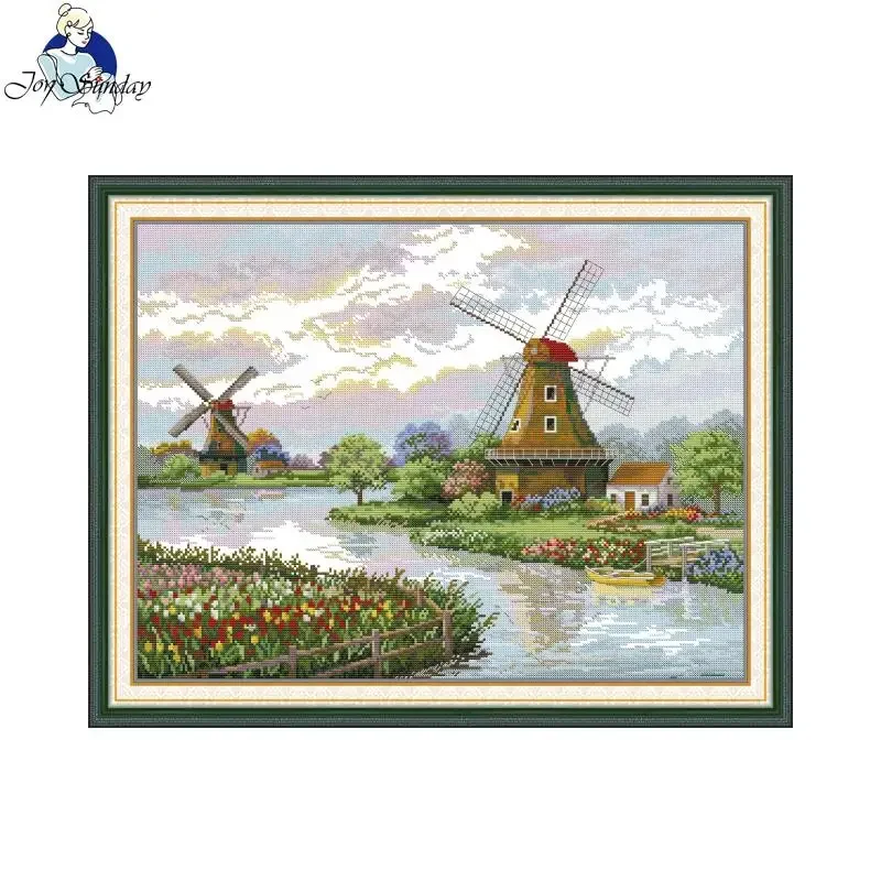 Joy Sunday Cross Stitch Dutch Windmills Pattern Printed Counted Aida Fabric 16CT 14CT DIY Folk Craft Needle Kits Embroidery Set
Joy Sunday Cross Stitch Dutch Windmills Pattern Printed Counted Aida Fabric 16CT 14CT DIY Folk Craft Needle Kits Embroidery Set