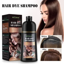 Organic Natural Hair Dye Shampoo Fast Coloring Cover Gray White Hair Dye Coffee Black Shampoo Plant Nourish Oil Essence 500ML