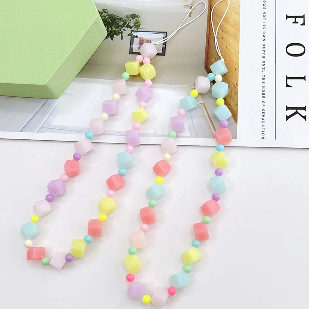 Square Block Beaded Mobile Phone Chain Jewelry Fashion Candy Colored Cellphone Charm Anti-lost Lanyard Telephone Accessories
Square Block Beaded Mobile Phone Chain Jewelry Fashion Candy Colored Cellphone Charm Anti-lost Lanyard Telephone Accessories