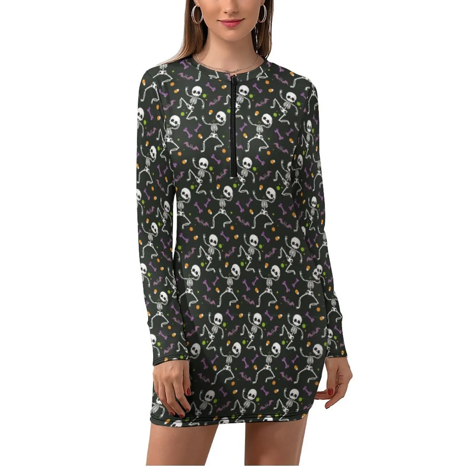 Skeleton Bones Bodycon Dress Spring Spooky Halloween Cute Dresses Womens Long Sleeve Print Korean Fashion Dress Large Size
Skeleton Bones Bodycon Dress Spring Spooky Halloween Cute Dresses Womens Long Sleeve Print Korean Fashion Dress Large Size