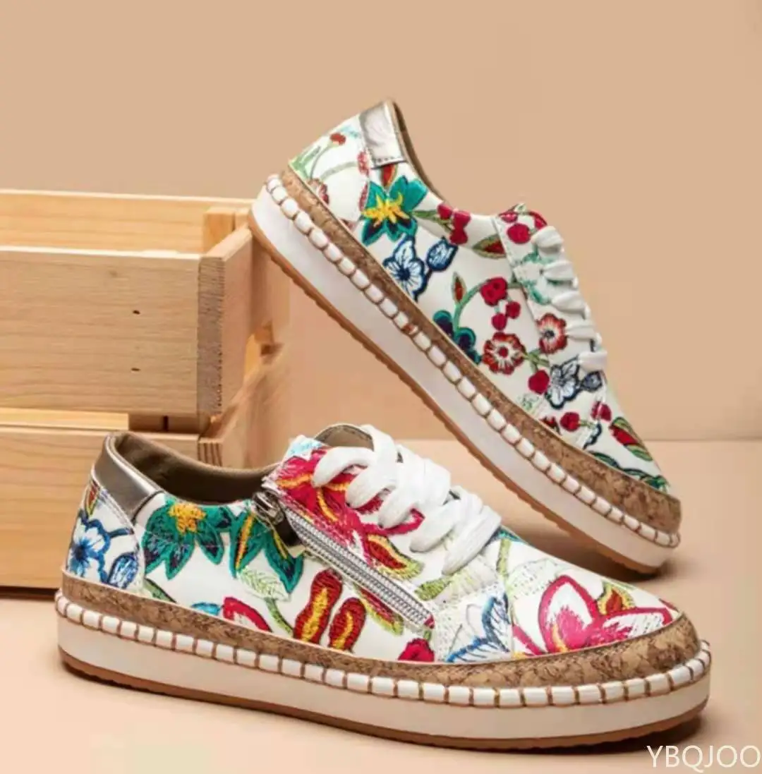 Women Sneakers Elegant Floral Printed Lace Up Female Flat Shoes Fashion Round Toe Vulcanized Shoes Women Casual Shoes Sneakers
Women Sneakers Elegant Floral Printed Lace Up Female Flat Shoes Fashion Round Toe Vulcanized Shoes Women Casual Shoes Sneakers