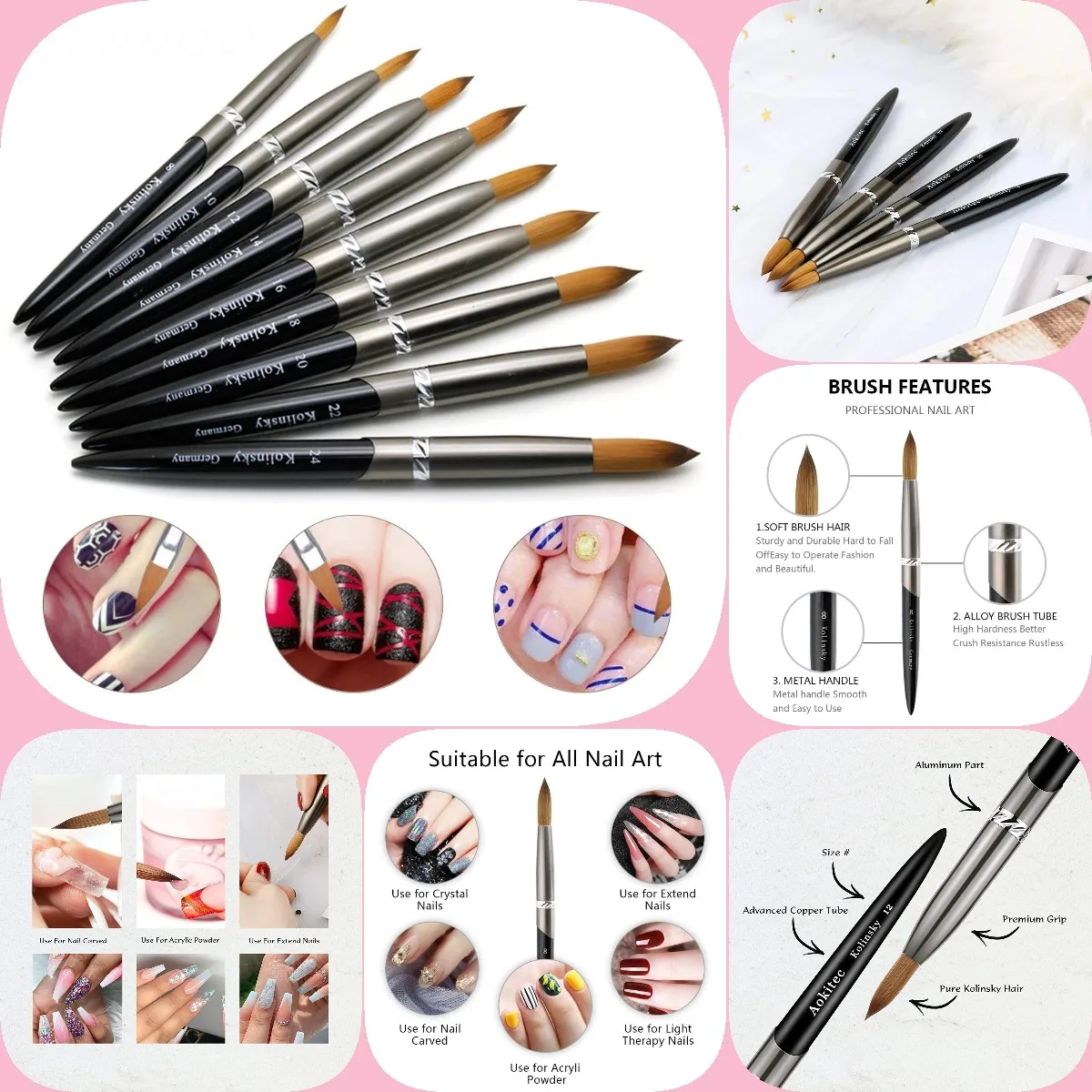 Kolinsky Nail Brush Round Sharp Sable Hair Nail Tool Metal Handle Professional Painting DIY Drawing Delicate Durable Tool Brush
Kolinsky Nail Brush Round Sharp Sable Hair Nail Tool Metal Handle Professional Painting DIY Drawing Delicate Durable Tool Brush