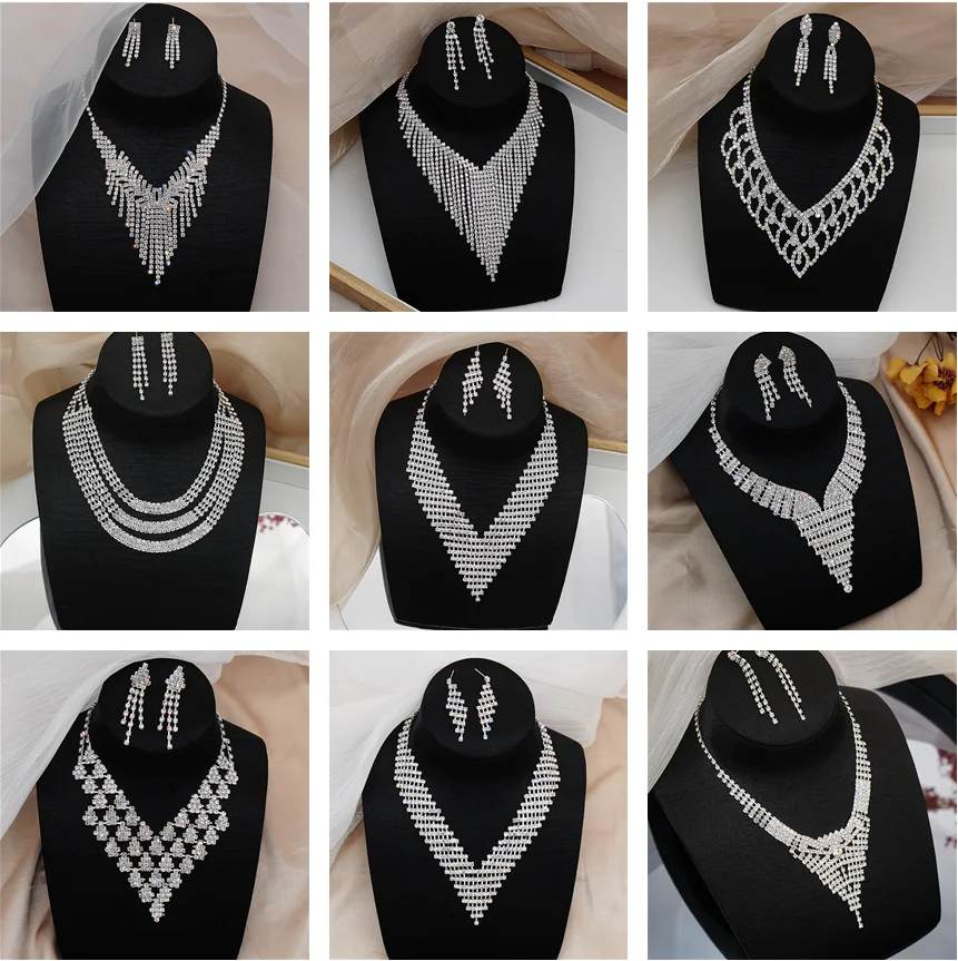 Europe and America Women's Jewelry Set 2 Pieces Bridal Diamond Sparkling Diamond Long Tassel Necklace Carat Necklace Wholesale
Europe and America Women's Jewelry Set 2 Pieces Bridal Diamond Sparkling Diamond Long Tassel Necklace Carat Necklace Wholesale