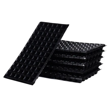 Black Plastic Vegetable Flower Seed Growing Trays Nursery Plant Grow Tray Gardening Germination Growing Trays With Drain Holes