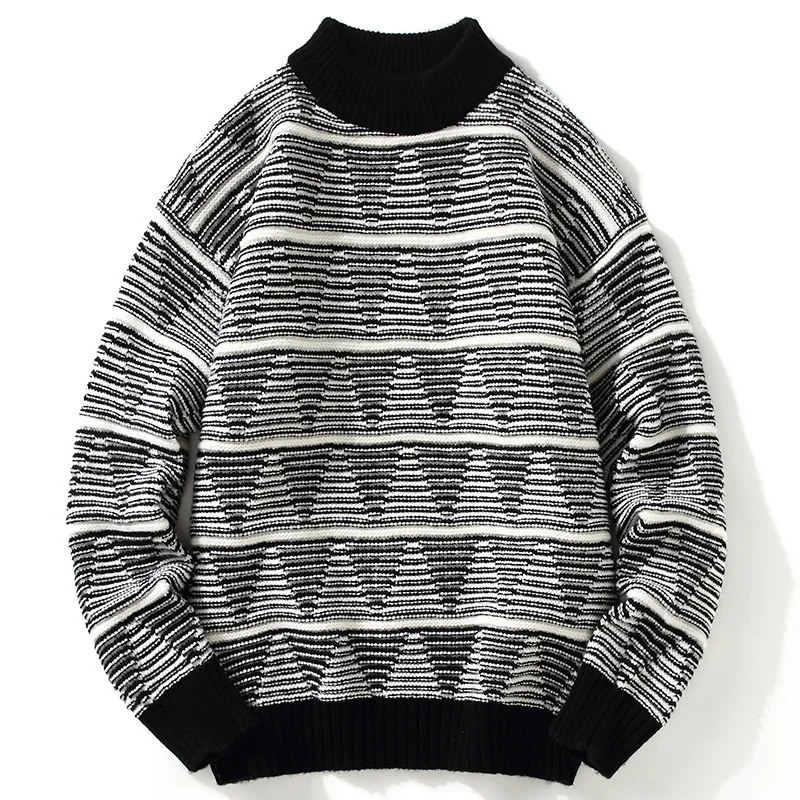 

Vintage Sweater Women Pullover Spring Winter Pull Homme Hiver Homens Oversized Knit Sweater Knitwear Women Stripe Print Pulls