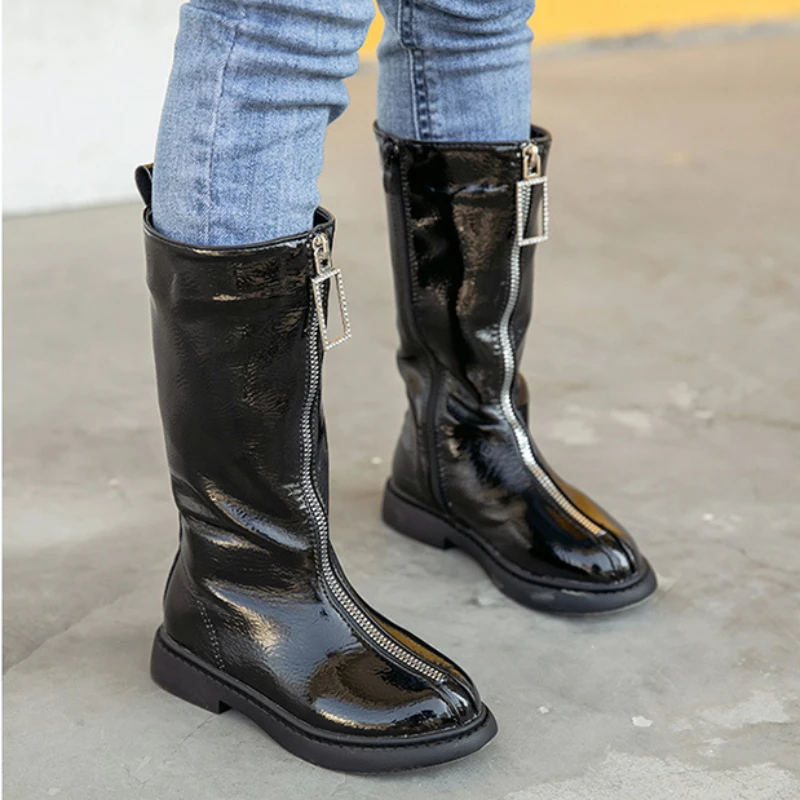 New Children's Net Red Paint Soft Bottom Waterproof Knight Leather Boots Girls' Fashion Side Zipper Warm Long Sleeve Single
New Children's Net Red Paint Soft Bottom Waterproof Knight Leather Boots Girls' Fashion Side Zipper Warm Long Sleeve Single