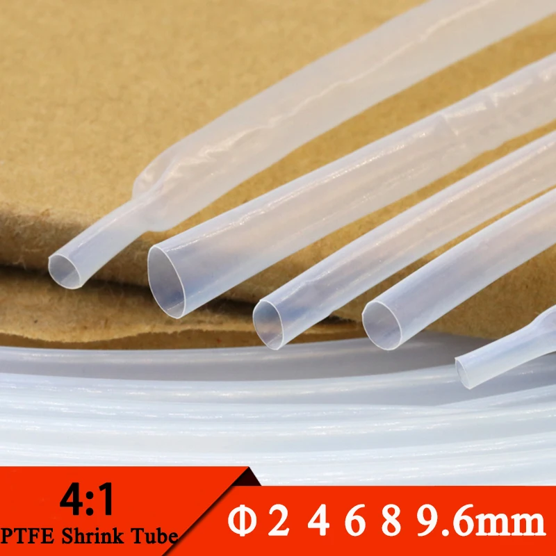 

1M Diameter 2mm 4mm 6mm 8mm 9.6mm PTFE Heat Shrink Tube 4:1 Shrinkage Ratio High Temperature 260Deg. C/600V Translucent