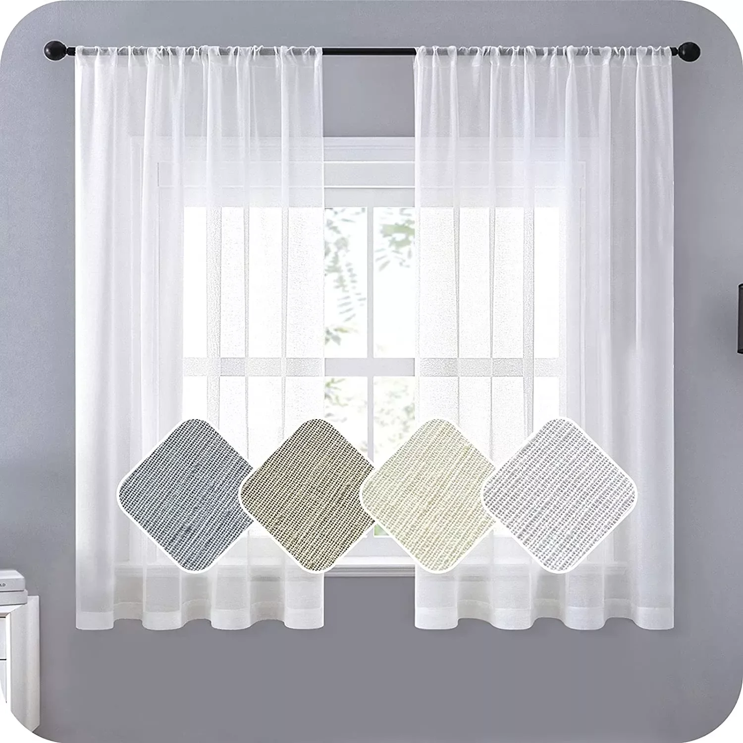 White Sheer Short Curtains Linen Effect for Living Room Bedroom Modern Voile Curtain Tulle Kitchen Half Window Treatments
White Sheer Short Curtains Linen Effect for Living Room Bedroom Modern Voile Curtain Tulle Kitchen Half Window Treatments