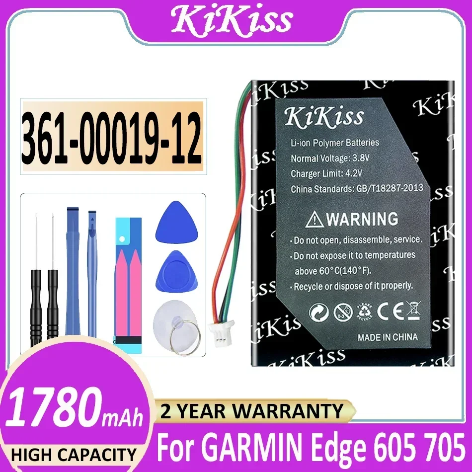 1780 мАч KiKiss 361-00019-12 Сменный аккумулятор для Garmin Edge 605 705 / GPS литий-ионный