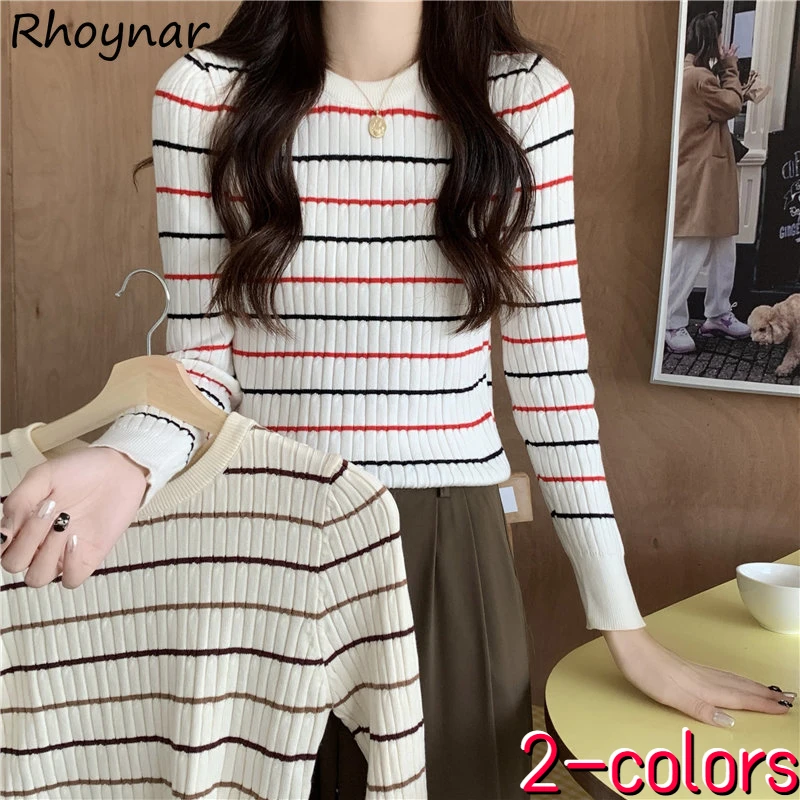 Autumn Pullovers Women Striped Design Panelled Slim All-match Casual Korean Fashion Temper Knitwear Ulzzang Simple Cozy Elegant
Autumn Pullovers Women Striped Design Panelled Slim All-match Casual Korean Fashion Temper Knitwear Ulzzang Simple Cozy Elegant