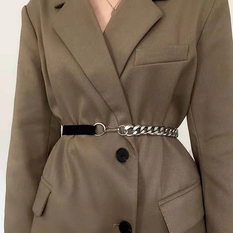 Punk PU Elastic ThickChain Belt For Women Designer Fashion Luxury Brand Waist Strap Female Dress Coat Decorative Waistband
Punk PU Elastic ThickChain Belt For Women Designer Fashion Luxury Brand Waist Strap Female Dress Coat Decorative Waistband