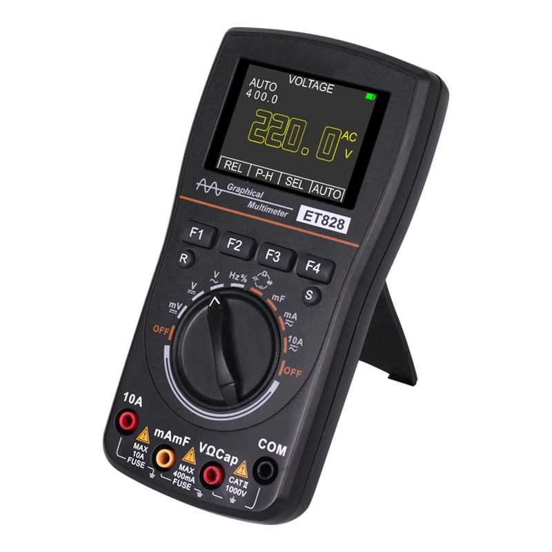 ET828 2 In 1 LED Oscilloscope Multimeter Handheld Color Screen Scope Digital Storage Oscilloscope Digital Multimeter
ET828 2 In 1 LED Oscilloscope Multimeter Handheld Color Screen Scope Digital Storage Oscilloscope Digital Multimeter