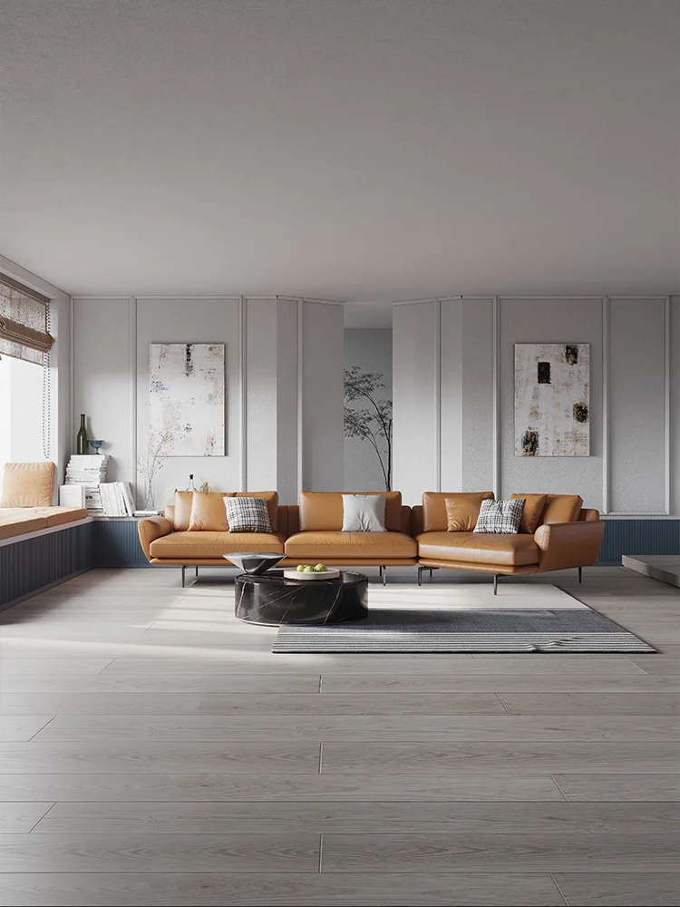Modern light luxury special-shaped sofa Italian minimalist style down head leather living room sofa combination
Modern light luxury special-shaped sofa Italian minimalist style down head leather living room sofa combination