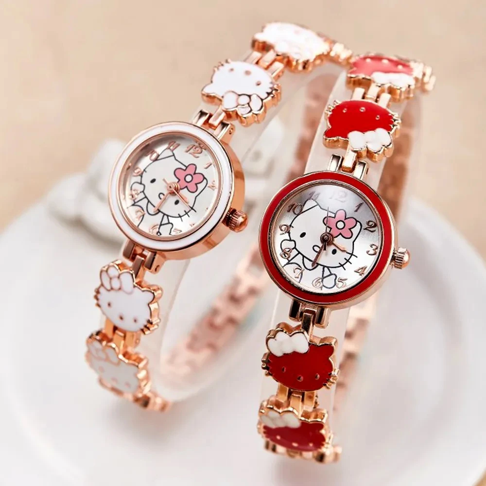

Часы Hello Kitty женские, повседневные водонепроницаемые кварцевые электронные наручные часы для девочек и студентов, с мультяшным рисунком, детские подарки