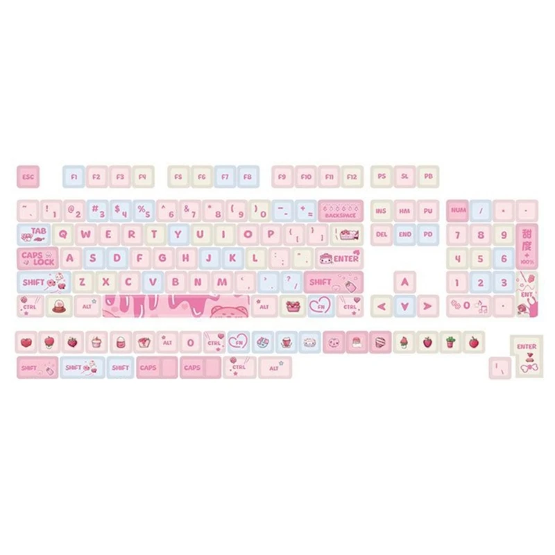 133-клавишная клубничная тема XDA Keycap PBT DyeSublimation для переключателей