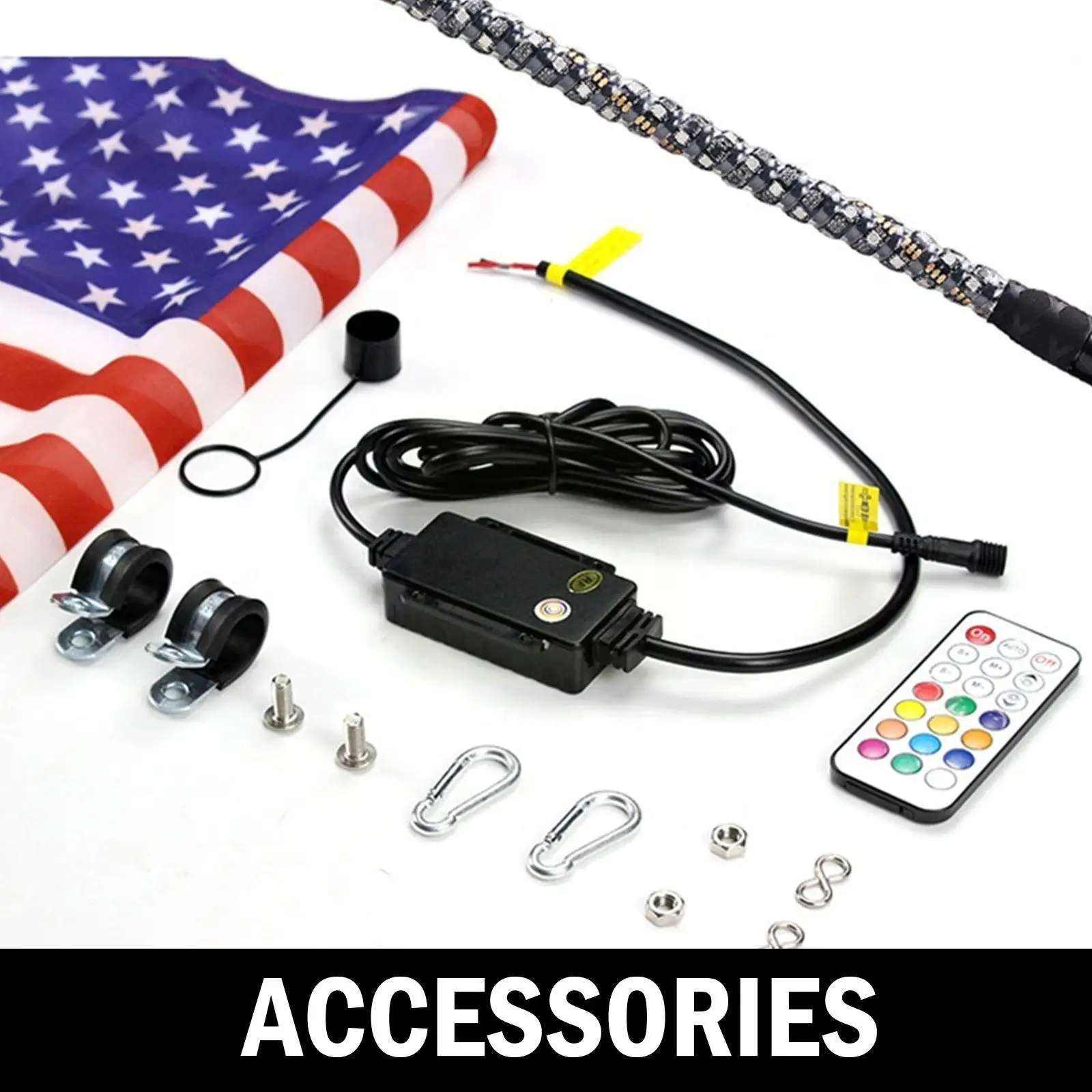 RGB Flag Pole Light Beach Chess Atmosphere Light Off-road Brake Light Color Flag RGB Light Flag Fantasy Off-road Beach Pole R3S1
RGB Flag Pole Light Beach Chess Atmosphere Light Off-road Brake Light Color Flag RGB Light Flag Fantasy Off-road Beach Pole R3S1