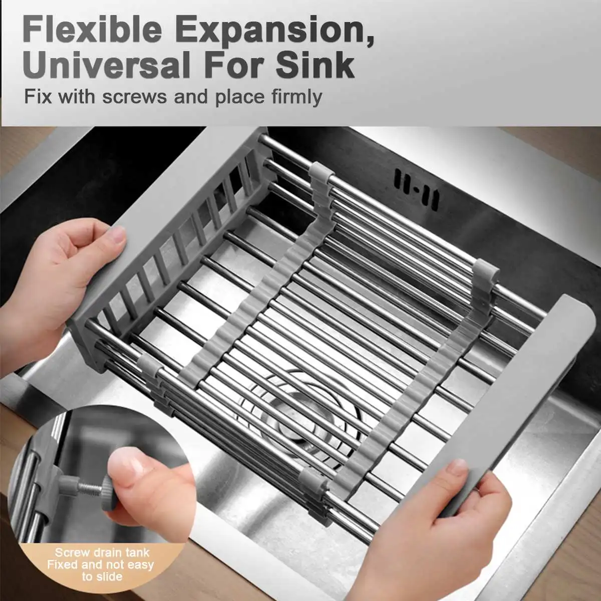 Kitchen Stainless Steel Dish Rack Large Adjustable Sink Rack Kitchen Dish Holder Dish Drainer Fruits Vegetable Draining Rack 
Kitchen Stainless Steel Dish Rack Large Adjustable Sink Rack Kitchen Dish Holder Dish Drainer Fruits Vegetable Draining Rack
