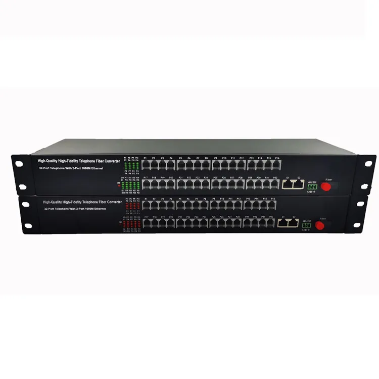 1 Pair 32 Channel Telephone + 2 Port 10/100/1000M Ethernet Telephone Fiber Optical Converter
1 Pair 32 Channel Telephone + 2 Port 10/100/1000M Ethernet Telephone Fiber Optical Converter