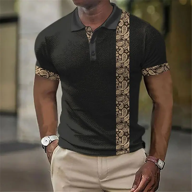 Summer Men's Polo Shirts Luxury Brand Casual Pullover Lapel Button T-shirt Short Sleeve Large Loose Men's Clothing Golf Shirt
Summer Men's Polo Shirts Luxury Brand Casual Pullover Lapel Button T-shirt Short Sleeve Large Loose Men's Clothing Golf Shirt