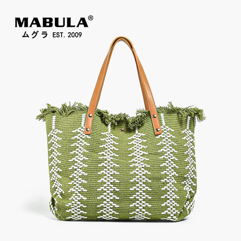 MABULA Stylish Striped Women Handbags Casual Large Capacity Square Women Totes Tassel Woven Embroidery Underarm Shoulder Bag
MABULA Stylish Striped Women Handbags Casual Large Capacity Square Women Totes Tassel Woven Embroidery Underarm Shoulder Bag