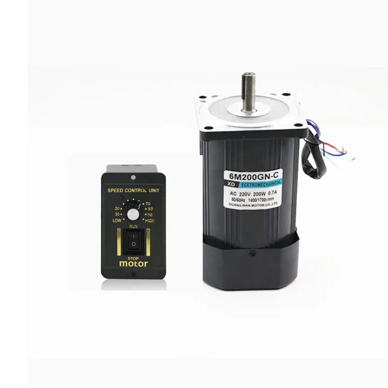 6M200GN-C 220V 200W 0.6A speed AC motor High speed motor Adjustable speed, adjustable direction with speed governor 
6M200GN-C 220V 200W 0.6A speed AC motor High speed motor Adjustable speed, adjustable direction with speed governor
