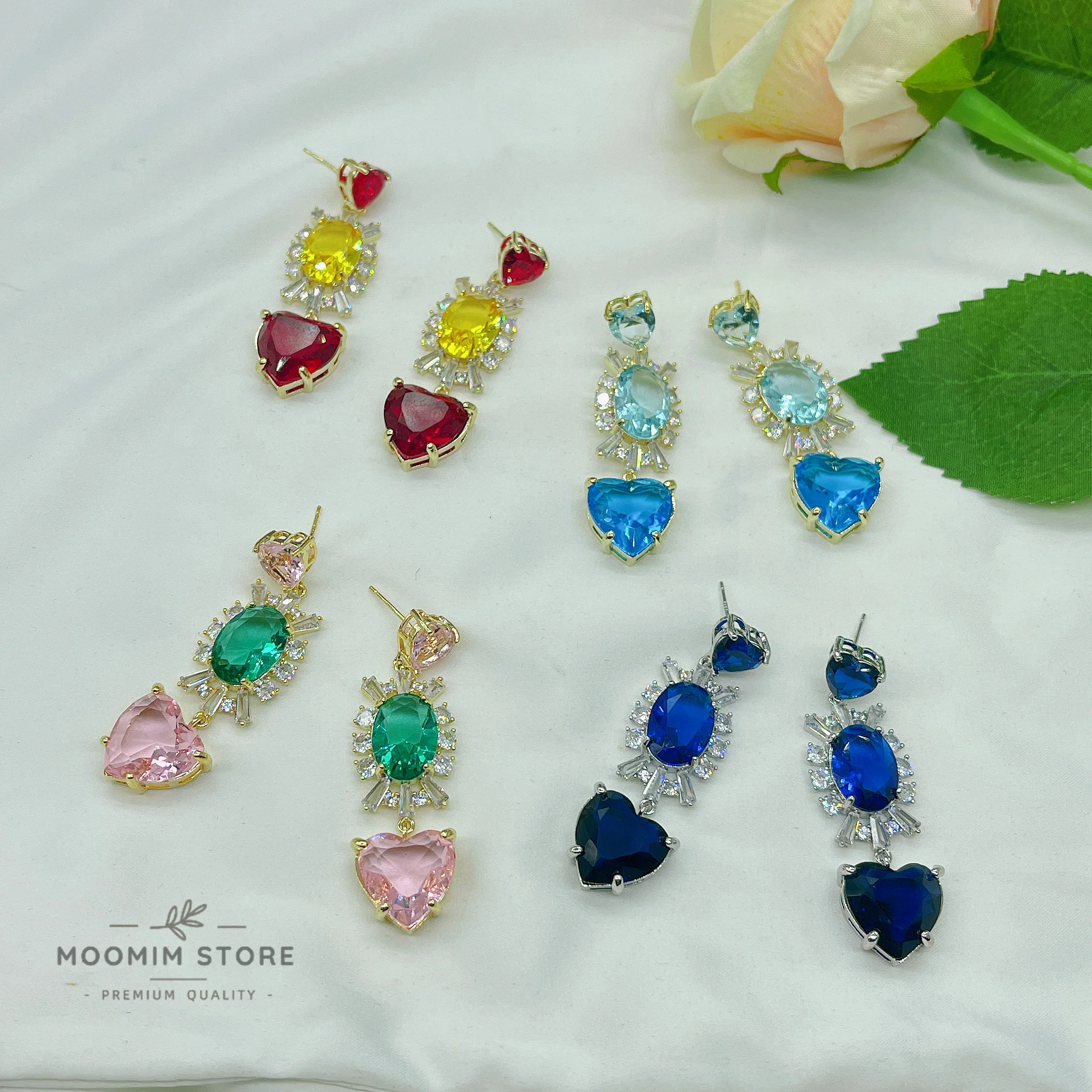 Sapphire Heart Water Drop Crystal Cubic Zirconia Dangle Earrings Elegant Romantic Brilliant Evening Party Jewelry Gift for Women
Sapphire Heart Water Drop Crystal Cubic Zirconia Dangle Earrings Elegant Romantic Brilliant Evening Party Jewelry Gift for Women