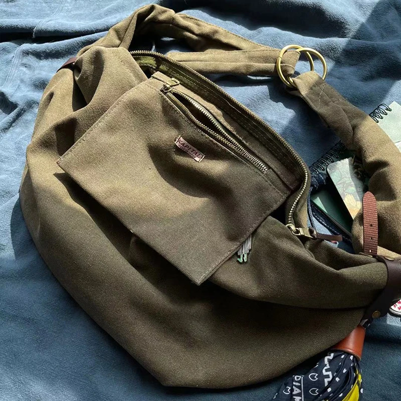 KAPITAL One Shoulder Crossbody Retro Large Capacity Canvas Men Women Kapital Messenger Bag
KAPITAL One Shoulder Crossbody Retro Large Capacity Canvas Men Women Kapital Messenger Bag