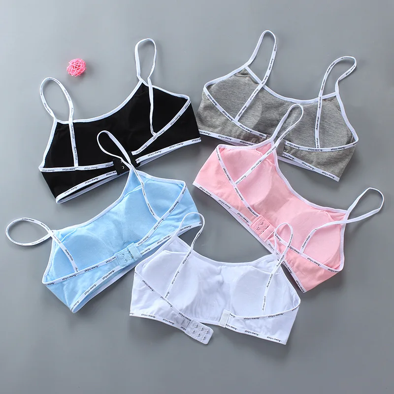 

Bra For Girls 12 Years Teenagers Lingerie Gym Breathable Tops Underwear Cotton Brassiere Solid Color Training Bra 8-16T