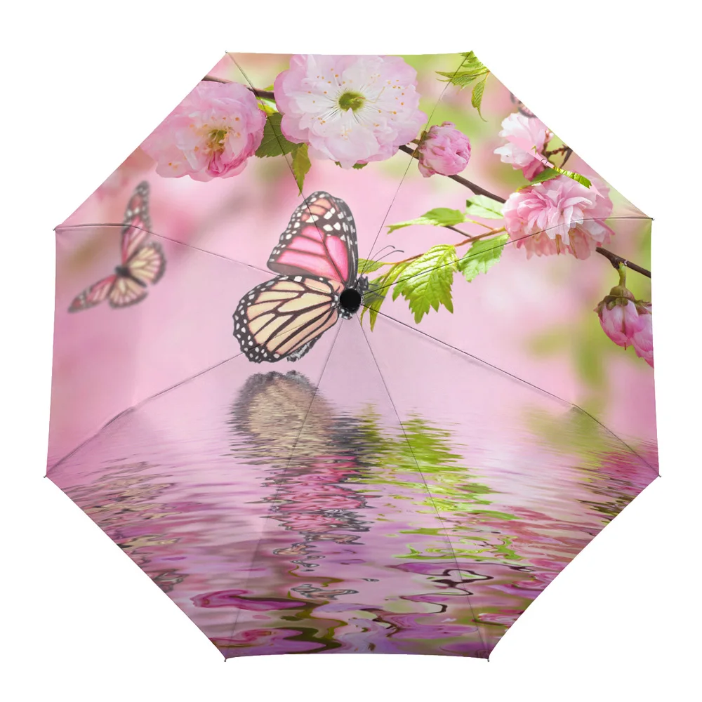 Butterfly Water Wave Pink Flower Creative Umbrella Rain Women Automatic Three Folding Umbrellas Windproof Parasol Parapluie
Butterfly Water Wave Pink Flower Creative Umbrella Rain Women Automatic Three Folding Umbrellas Windproof Parasol Parapluie