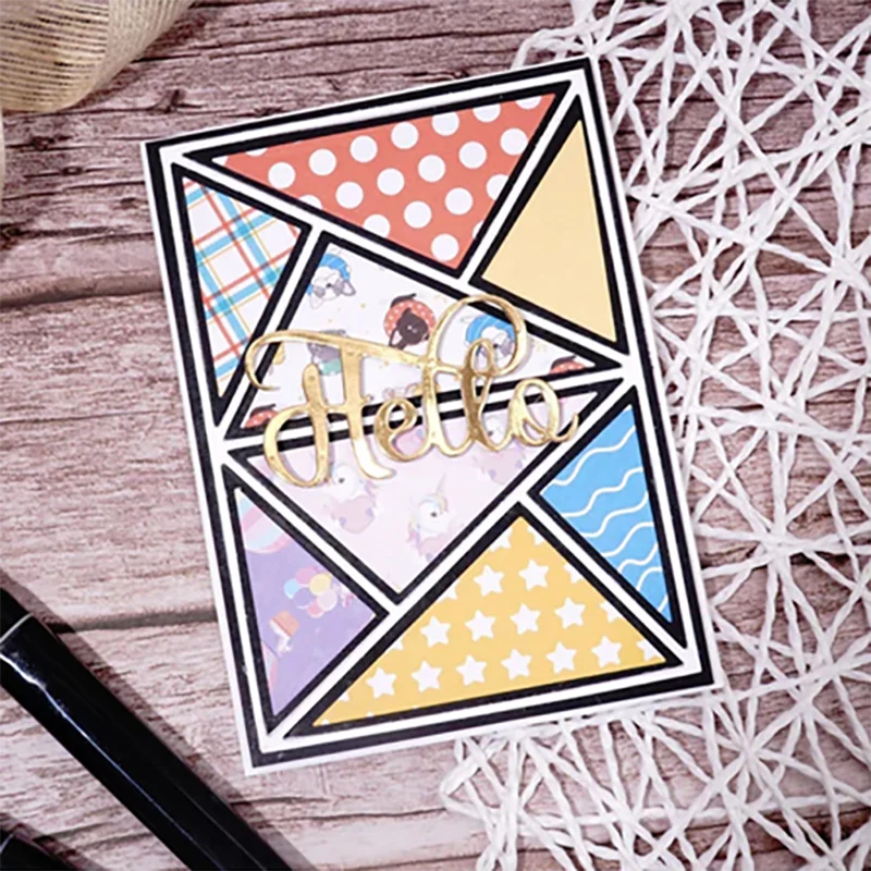 2022 New Rectangular Triangle DIY Metal Cutting Knife Die Greeting Card Hanging Card Scrapbook Decorative Craft Embossed Knife
2022 New Rectangular Triangle DIY Metal Cutting Knife Die Greeting Card Hanging Card Scrapbook Decorative Craft Embossed Knife