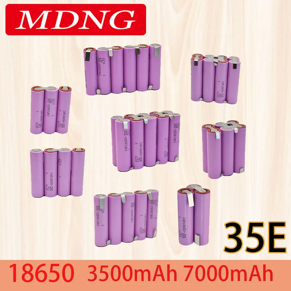 18650 35E 3500mAh 7000mAh 3S 4S 5S 6S 8S 7.4V 12.6V 14.8V 18V 25.2V 29.6V For Screwdriver batteries weld battery pack
18650 35E 3500mAh 7000mAh 3S 4S 5S 6S 8S 7.4V 12.6V 14.8V 18V 25.2V 29.6V For Screwdriver batteries weld battery pack