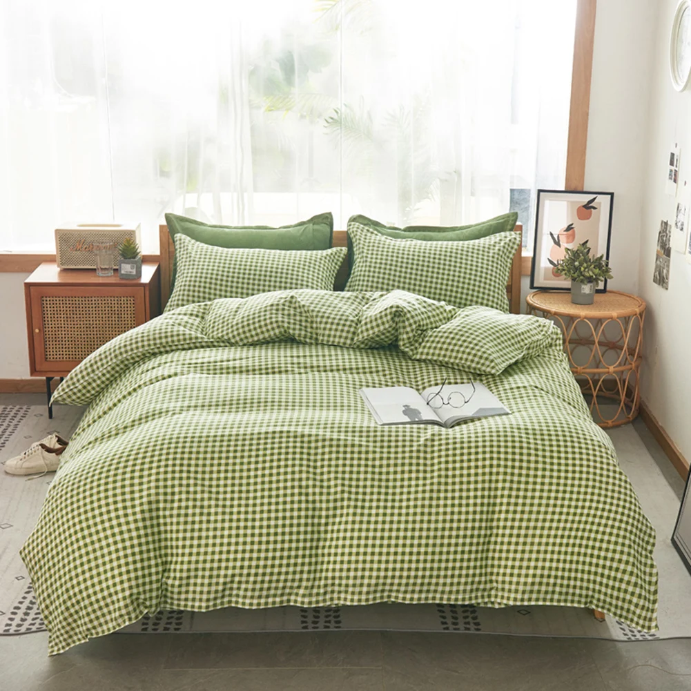 3PCS Simple Grid Printed Duvet Cover Bed Set Soft Comforter Cover with Zipper Closure Dark green Quilt Cover & Pillowcases
3PCS Simple Grid Printed Duvet Cover Bed Set Soft Comforter Cover with Zipper Closure Dark green Quilt Cover & Pillowcases