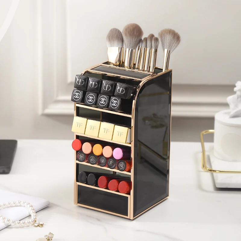 Gilt Black Glass Lipsticks Organizer Box MultiFunctional Cosmetics Makeup Brushes Storage Boxes Bathroom Desktop Sundries Case
Gilt Black Glass Lipsticks Organizer Box MultiFunctional Cosmetics Makeup Brushes Storage Boxes Bathroom Desktop Sundries Case