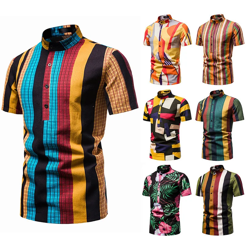 2022 Men's Printed Hawaiian Shirt Casual Stand Collar Short-Sleeved Shirt Fashion Floral Printed Loose Short Sleeve Shirt Men
2022 Men's Printed Hawaiian Shirt Casual Stand Collar Short-Sleeved Shirt Fashion Floral Printed Loose Short Sleeve Shirt Men
