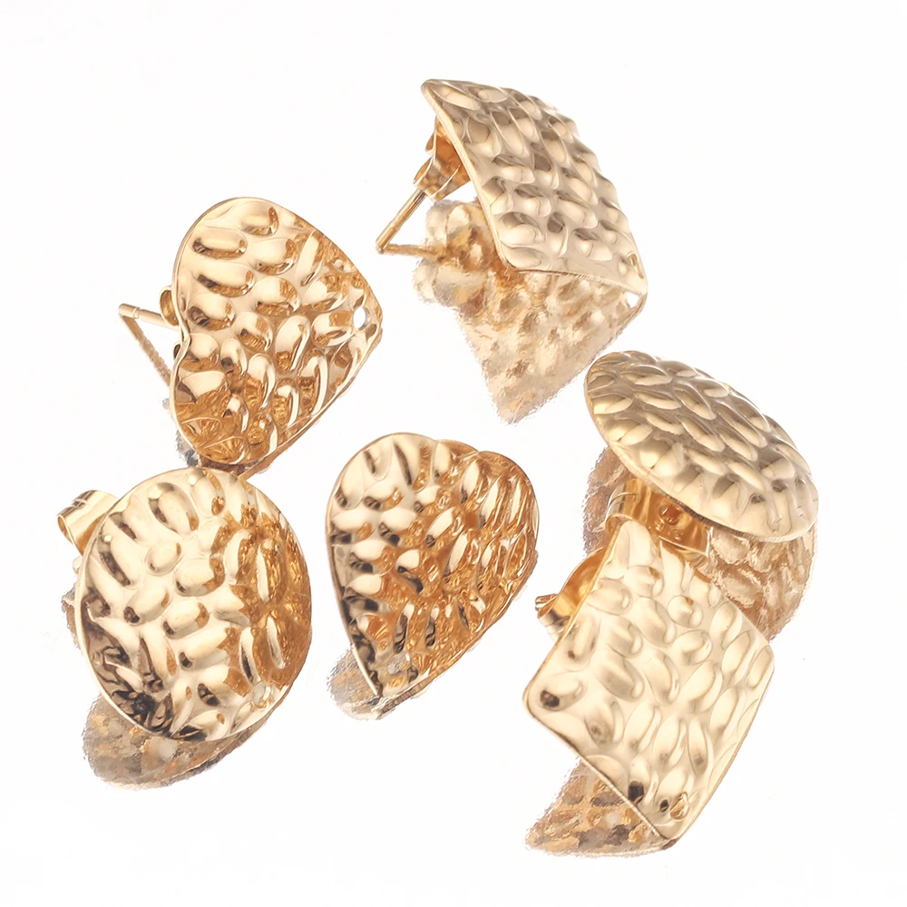 10pcs 16mm Gold Round Heart Stainless Steel Square Stud Earrings Ear Base Bump for Handmade Jewelry Making Earring Supplies DIY 
10pcs 16mm Gold Round Heart Stainless Steel Square Stud Earrings Ear Base Bump for Handmade Jewelry Making Earring Supplies DIY