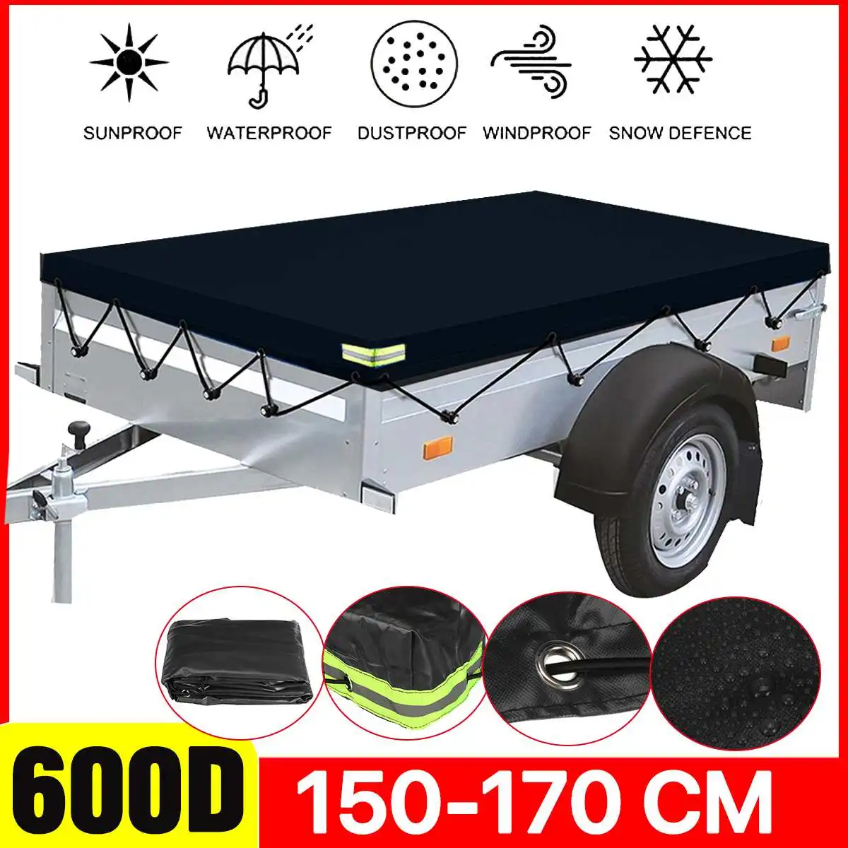 150-170cm Trailer Car Cover Auto Roof Tent Cover Waterproof Dustproof Windproof Travel Camping Canopy Car Cover Protection
150-170cm Trailer Car Cover Auto Roof Tent Cover Waterproof Dustproof Windproof Travel Camping Canopy Car Cover Protection