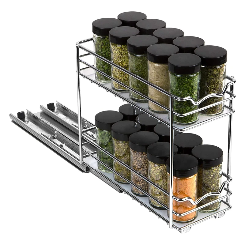 Storager Pull Out Spice Rack Organizer for Cabinet Heavy Duty Slide Out Double Rack for Kitchen Cabinets Spices Sauces Cans Etc
Storager Pull Out Spice Rack Organizer for Cabinet Heavy Duty Slide Out Double Rack for Kitchen Cabinets Spices Sauces Cans Etc