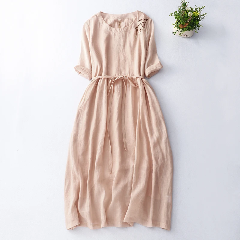 Женское винтажное льняное платье NYFS, однотонное Свободное длинное платье с эластичным поясом, лето 2023
Женское винтажное льняное платье NYFS, однотонное Свободное длинное платье с эластичным поясом, лето 2023