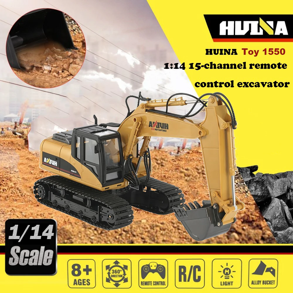 Huina 1550 1/14 Remote Control Excavator RC Toy Truck Excavator with Lights Caterpillar Tractor Model Engineering Car Toys Boys
Huina 1550 1/14 Remote Control Excavator RC Toy Truck Excavator with Lights Caterpillar Tractor Model Engineering Car Toys Boys